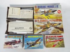 Airfix - Five boxed 1:72 scale plastic military aircraft model kits in Type 4 and 5 boxes.