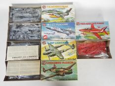 Airfix - Five boxed 1:72 scale plastic military aircraft model kits in type 6 boxes with the oval