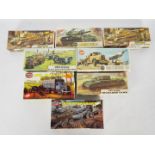Airfix - 8 x boxed 1:72 scale tank and ground crew model kits including # A210V Crusader Tank,