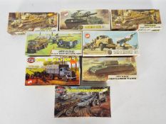 Airfix - 8 x boxed 1:72 scale tank and ground crew model kits including # A210V Crusader Tank,