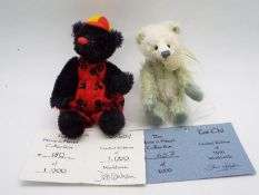 Deb Canham Artist Designs - Two unboxed collectable Limited Edition soft bears from Deb Canham's