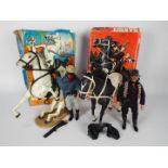 Marx - The Lone Ranger - 2 x boxed Horse and Rider sets, # 7408 Silver and # 7410 Bandit.