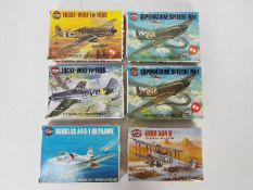 Airfix - Six boxed 1:72 scale plastic military aircraft model kits predominately in Type 5 boxes.