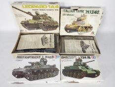 Tamiya - Italeri - 4 x boxed 1:35 scale Tank model kits including # 3559 T34/76,