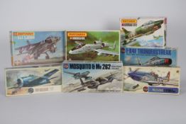 Airfix, Matchbox - Seven boxed vintage 1:72 scale plastic military aircraft model kits.