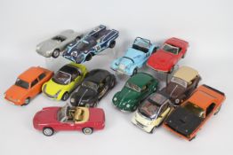 Maisto - Ertl - Bburago - Revell - 12 x unboxed model cars in 1:18 scale including Maisto Porsche