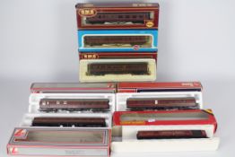 Hornby - Lima - Airfix - 7 x boxed LMS liveried 00 gauge coaches including Hornby Royal Mail Coach