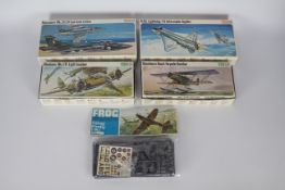 Frog - Five boxed / bagged vintage 1:72 scale plastic military aircraft model kits by Frog.