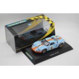 Scalextric - a boxed 1969 Ford GT40 number 6 car in Gulf colours # C2404.