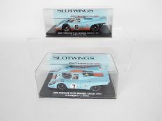 Slotwings - Two boxed Slotwings 1:32 scale Porsche 917K Brands Hatch 1971 slot cars.
