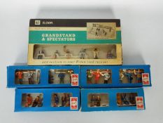 Herpa - Eldon - 5 x boxed sets of track side figures in 1:32 scale also includes a grandstand.
