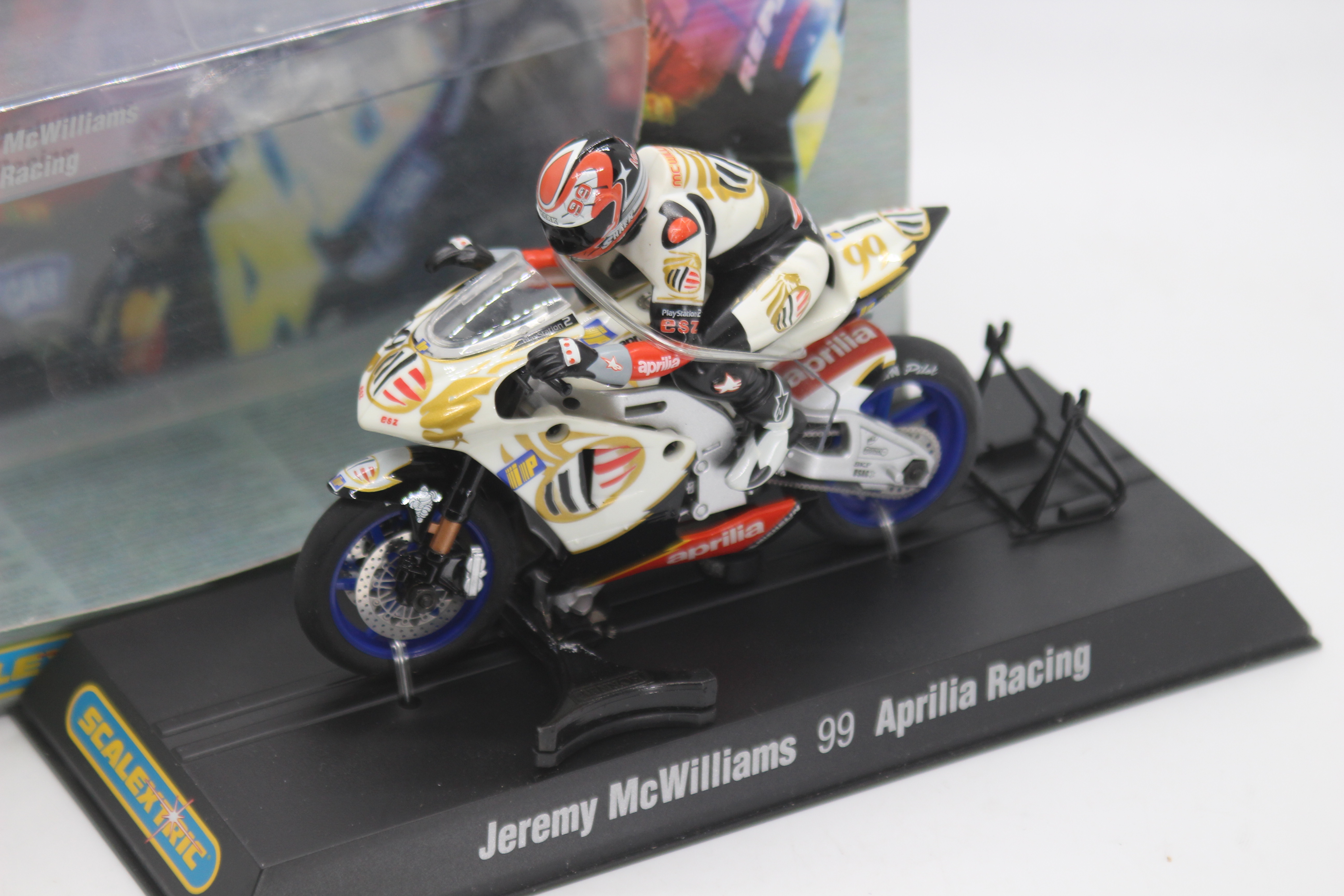 Scalextric - A boxed 2004 Moto GP Aprillia ridden by Jeremy McWilliams # C6011 The model appears - Image 2 of 2