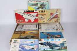 Revell - Seven boxed vintage plastic model military aircraft kits in 1:72 scale by Revell.