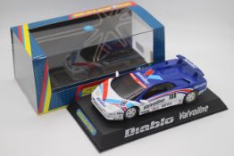 Scalextric - A boxed Lamborghini Diablo in Valvoline racing livery with working lights # C2192.