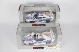 UT Models - 2 x Boxed 1:18 scale Porsche 911 GT1 cars number 25 & 26 # 39723, # 39724.