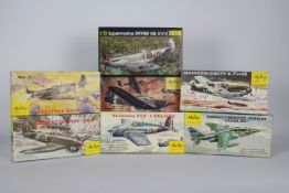 Heller - An armada of seven boxed 1970's Heller 1:72 scale plastic military aircraft model kits.