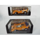 Historic Scale Racing Replicas - 2 x boxed 1970 Can-Am McLaren M8d cars,