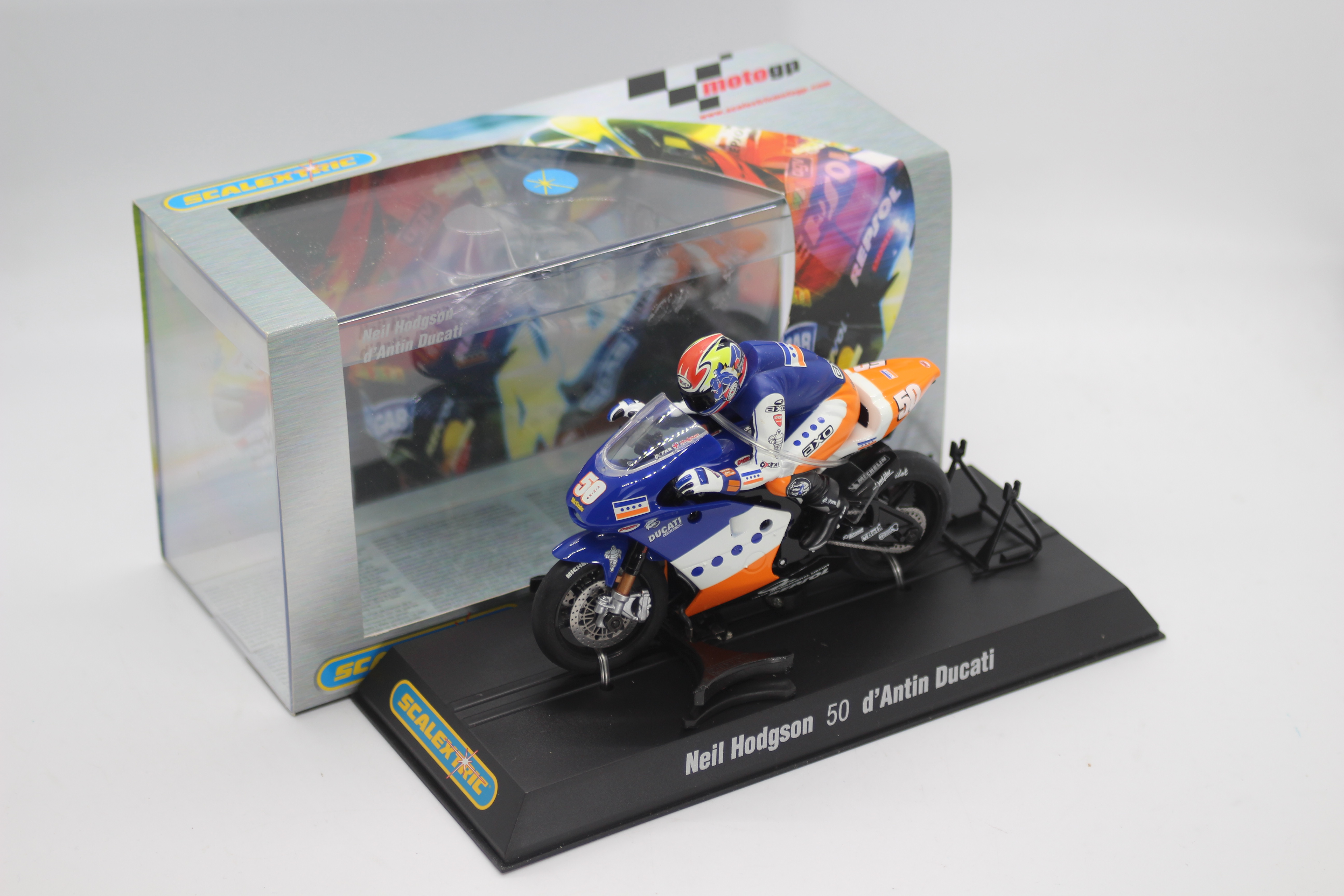 Scalextric - A boxed 2004 Moto GP Ducatti Desmosedici ridden by Neil Hodgson # C6012 The model