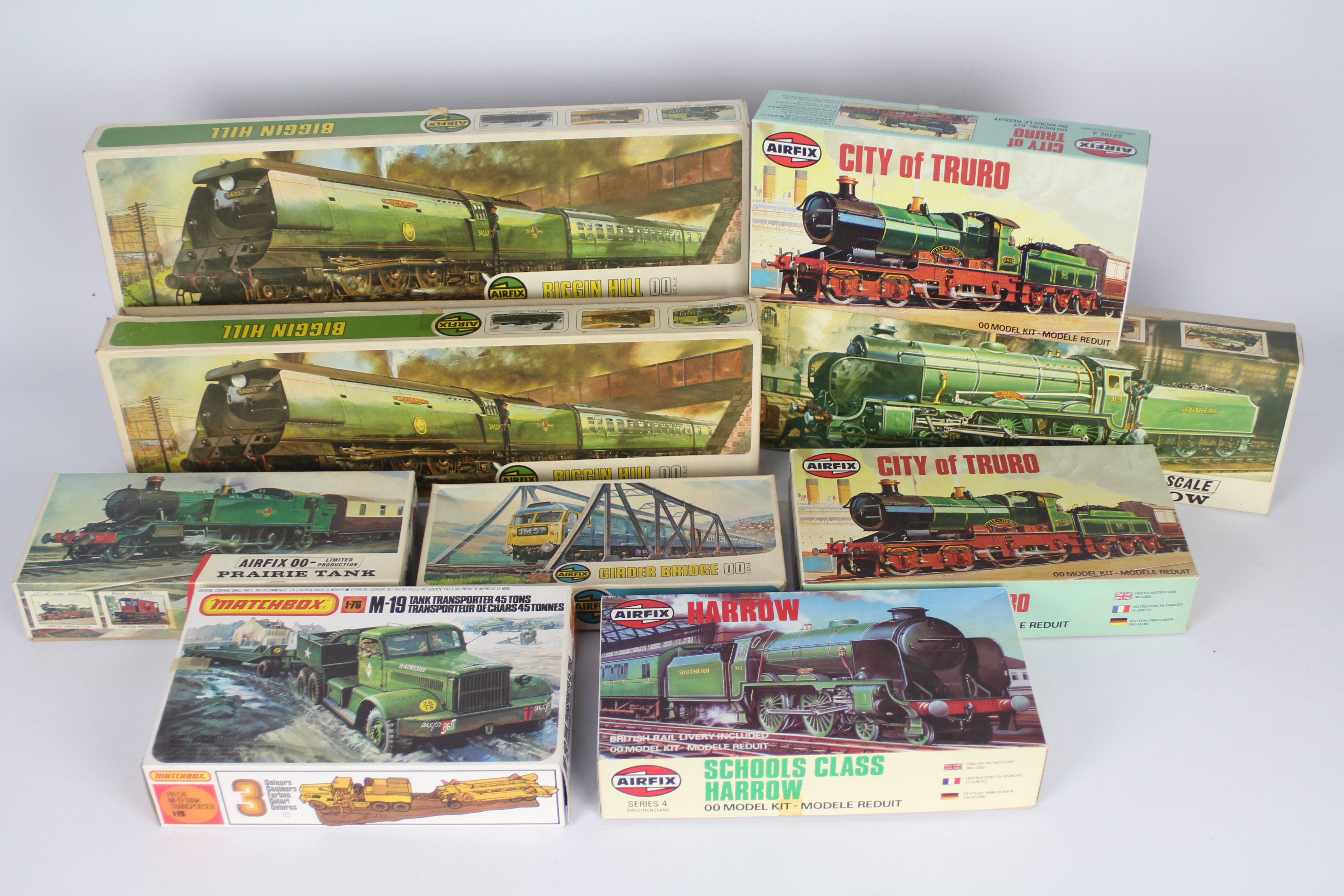 Airfix, Matchbox - A group of nine boxed mainly Airfix OO scale plastic steam locomotive model kits,