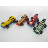 Scalextric - 4 x unboxed Stock Car models including Stick Shifter, Fender Bender and others.