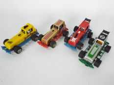 Scalextric - 4 x unboxed Stock Car models including Stick Shifter, Fender Bender and others.