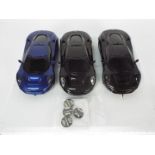 Scalextric - 3 x ex set Jaguar CX-75 models.