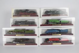 Unmarked - A collection of 8 x static resin loco models including GWR King Class King Henry VII,