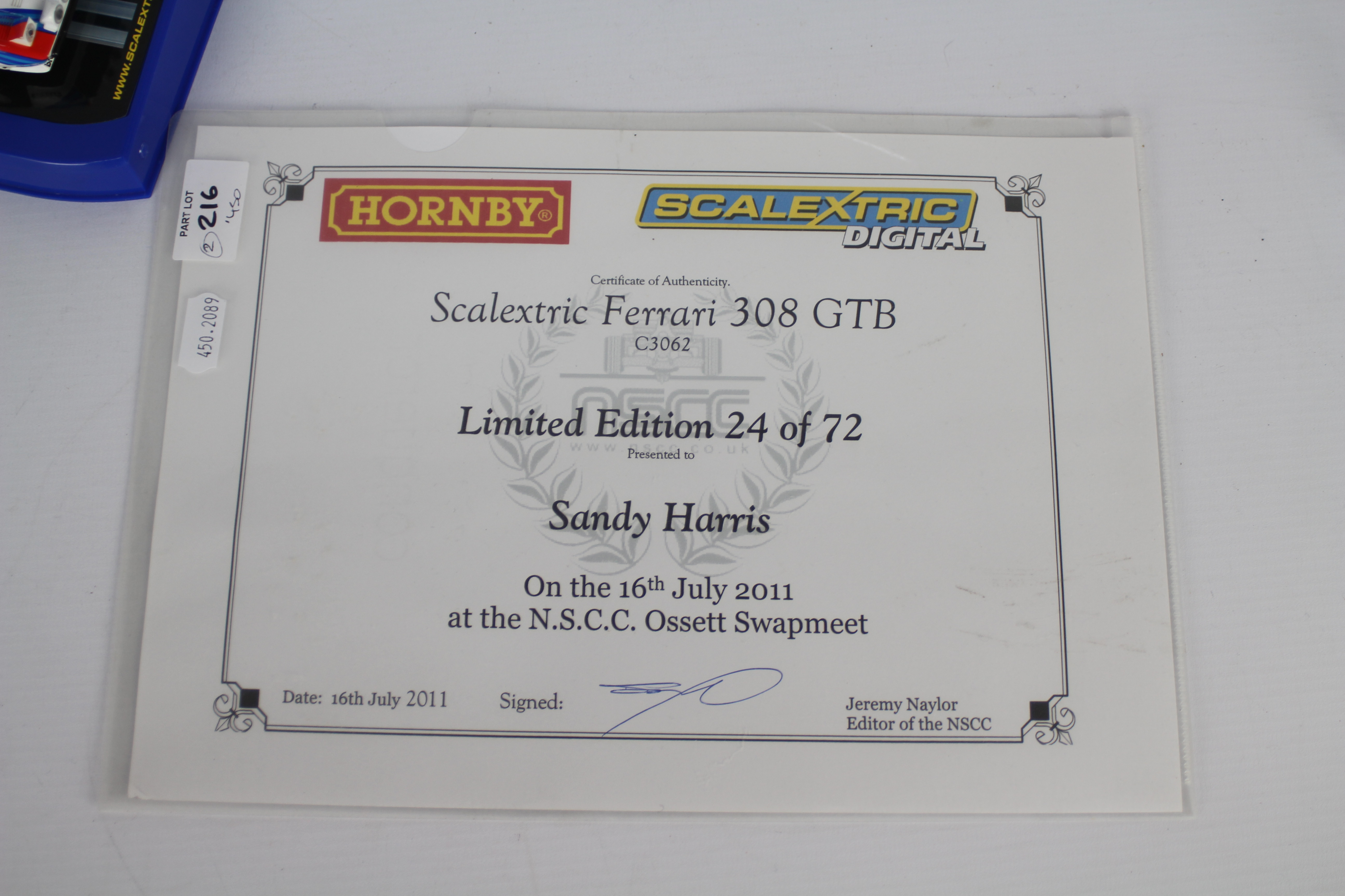 Scalextric - A boxed Limited Edition Scalextric C3062 NSCC Ferrari 308 GTB 'Makela Auto Tuning' - Image 4 of 4