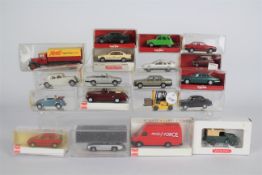 Herpa - Busch - Wiking - Vollmer - 19 x boxed 1:87 scale cars and trucks suitable for 00 gauge