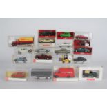 Herpa - Busch - Wiking - Vollmer - 19 x boxed 1:87 scale cars and trucks suitable for 00 gauge