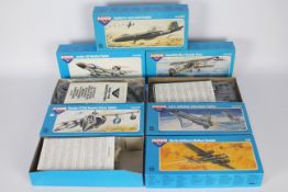 Novo - Six boxed vintage 1:72 scale plastic military aircraft model kits by Novo.
