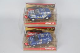 Ninco - 2 x boxed BMW X5 Rally models, a Sachs livery car # 50343 and an Isotar livery car # 50366.
