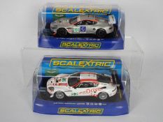 Scalextric - Two boxed Scalextric Aston Martin DBR9 1:32 scale slot cars.