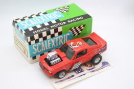 Scalextric - Exin - A boxed Spanish made Ford Mustang Dragster in red # 4049.