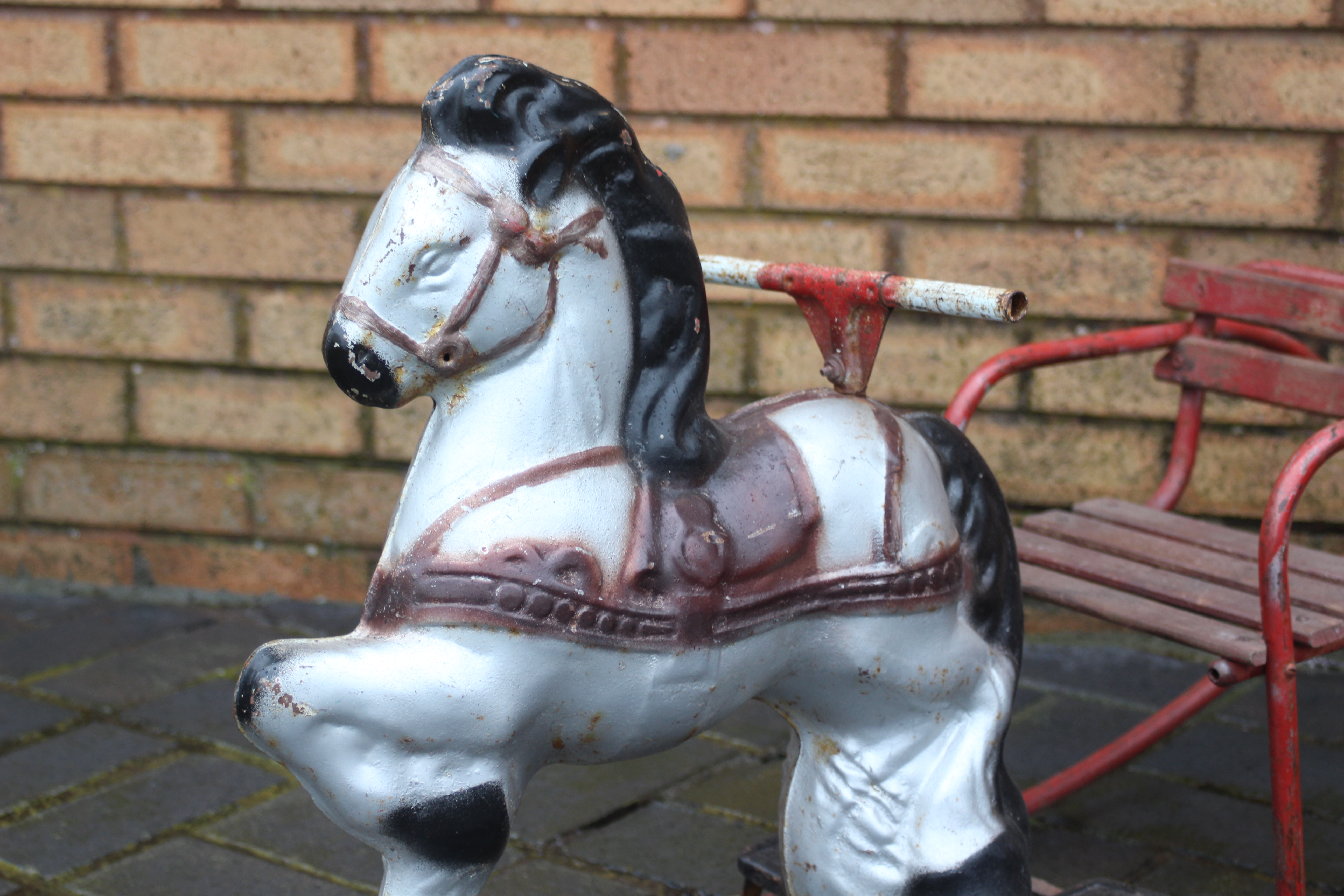 Unmarked - 2 x vintage Rocking Horse toys, - Image 3 of 4