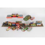 Wells Brimtoy, MTU,Other - A collection of vintage tinplate transport related toys.