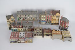 Kibri - A collection of 13 x flat back OO/HO scale railway layout buildings including shops and