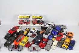 Bburago - Maisto - 34 x unboxed model cars in several scales including # 0199 Bburago Porsche 924