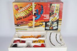 Scalextric - A rare boxed Spiderman Web Racer Set # C672.