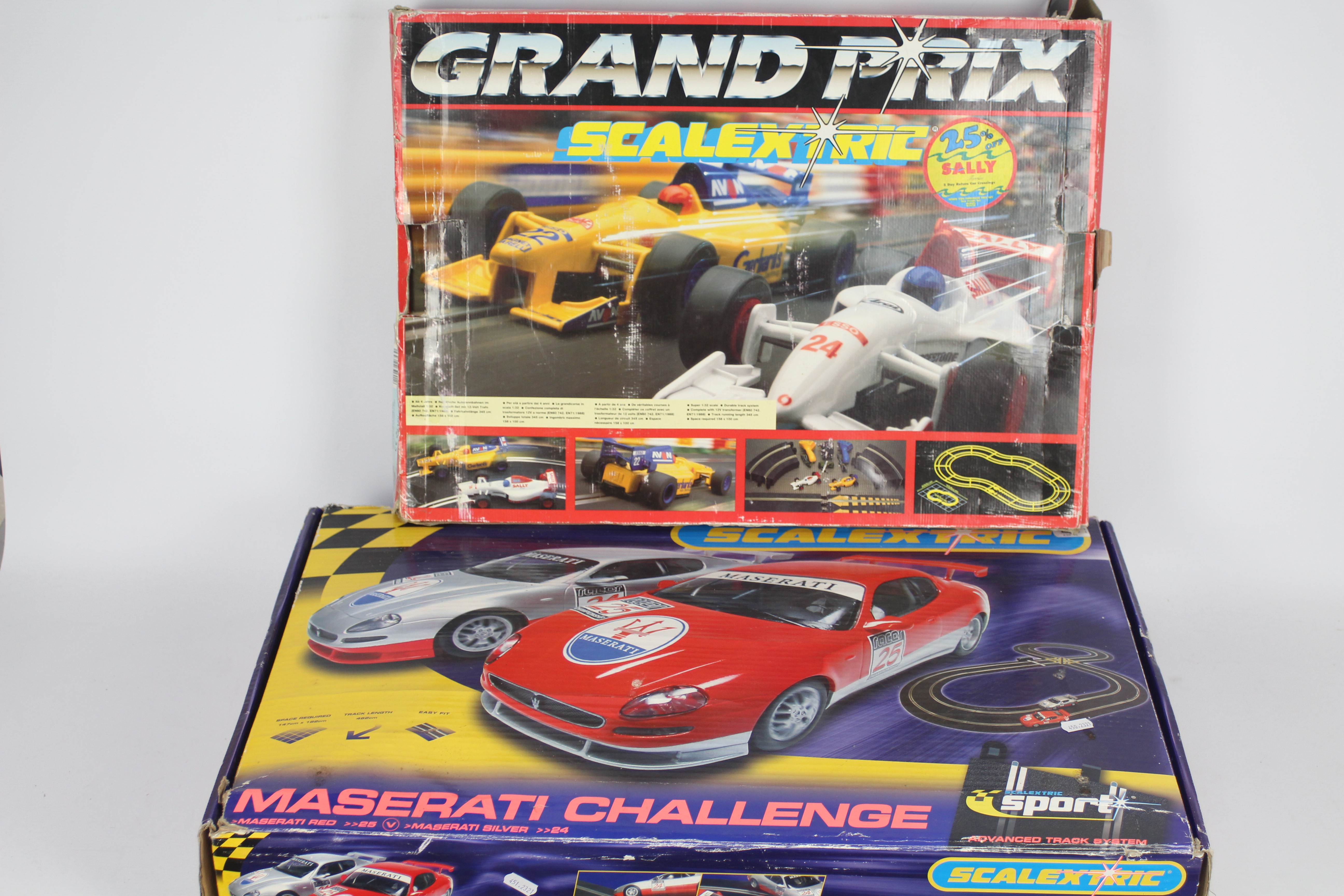 Scalextric - 2 x boxes sets, # C1166L Maserati Challenge and # C653 Grand Prix set.