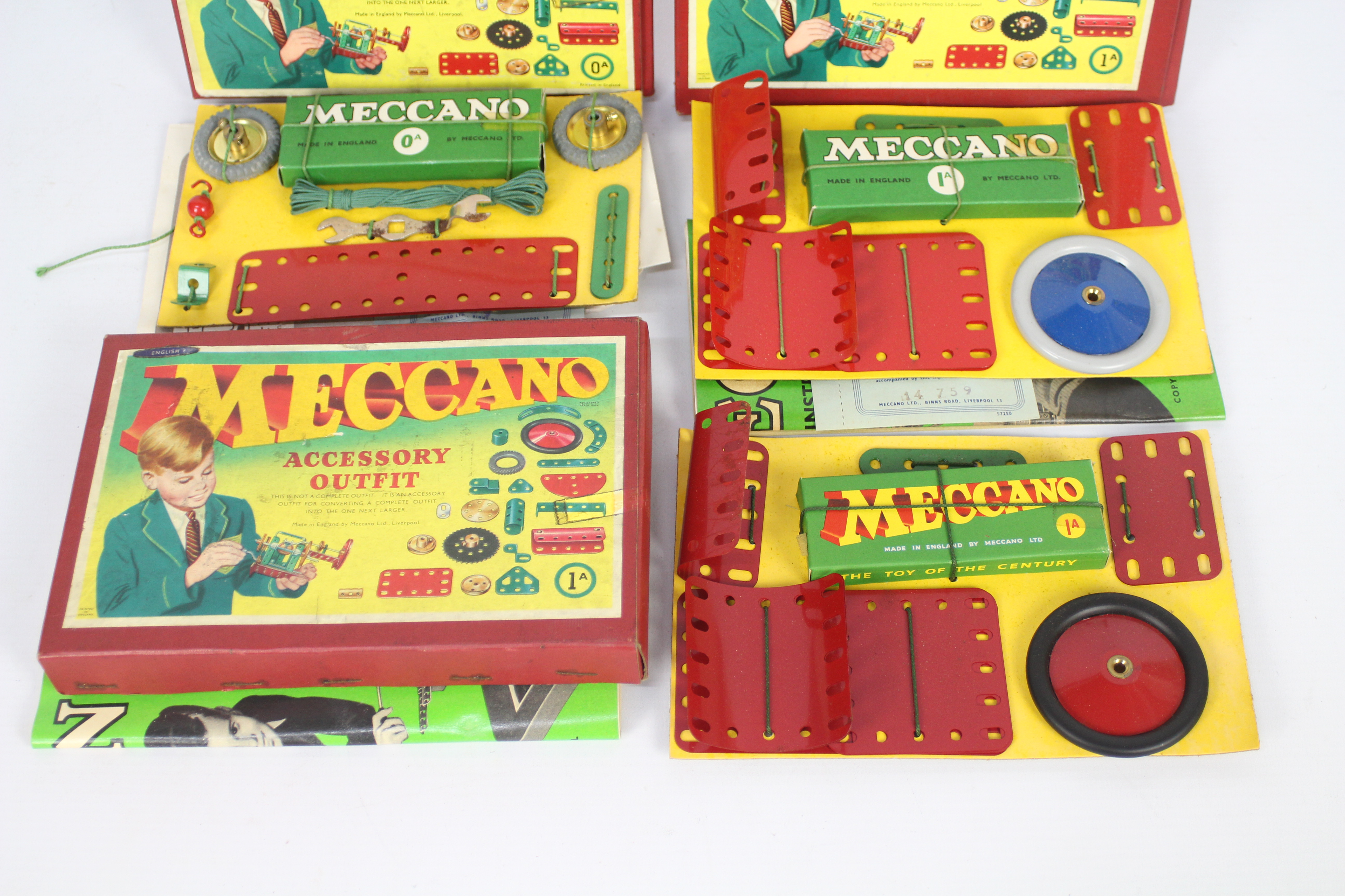 Meccano - 3 x circa 1959 boxed Accessory Outfits, No. 0A and 2 x No 1A. - Image 6 of 7