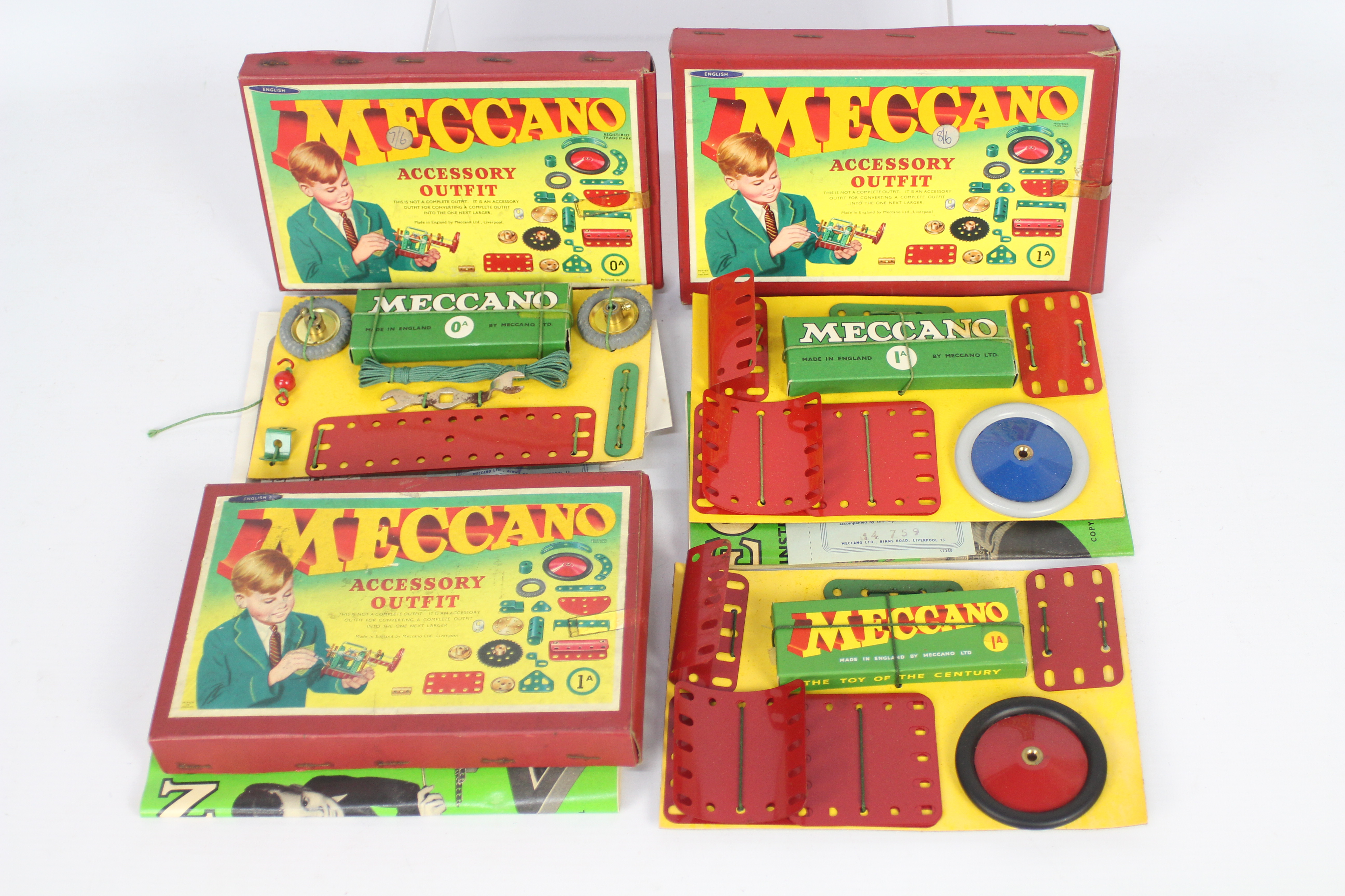 Meccano - 3 x circa 1959 boxed Accessory Outfits, No. 0A and 2 x No 1A. - Image 2 of 7