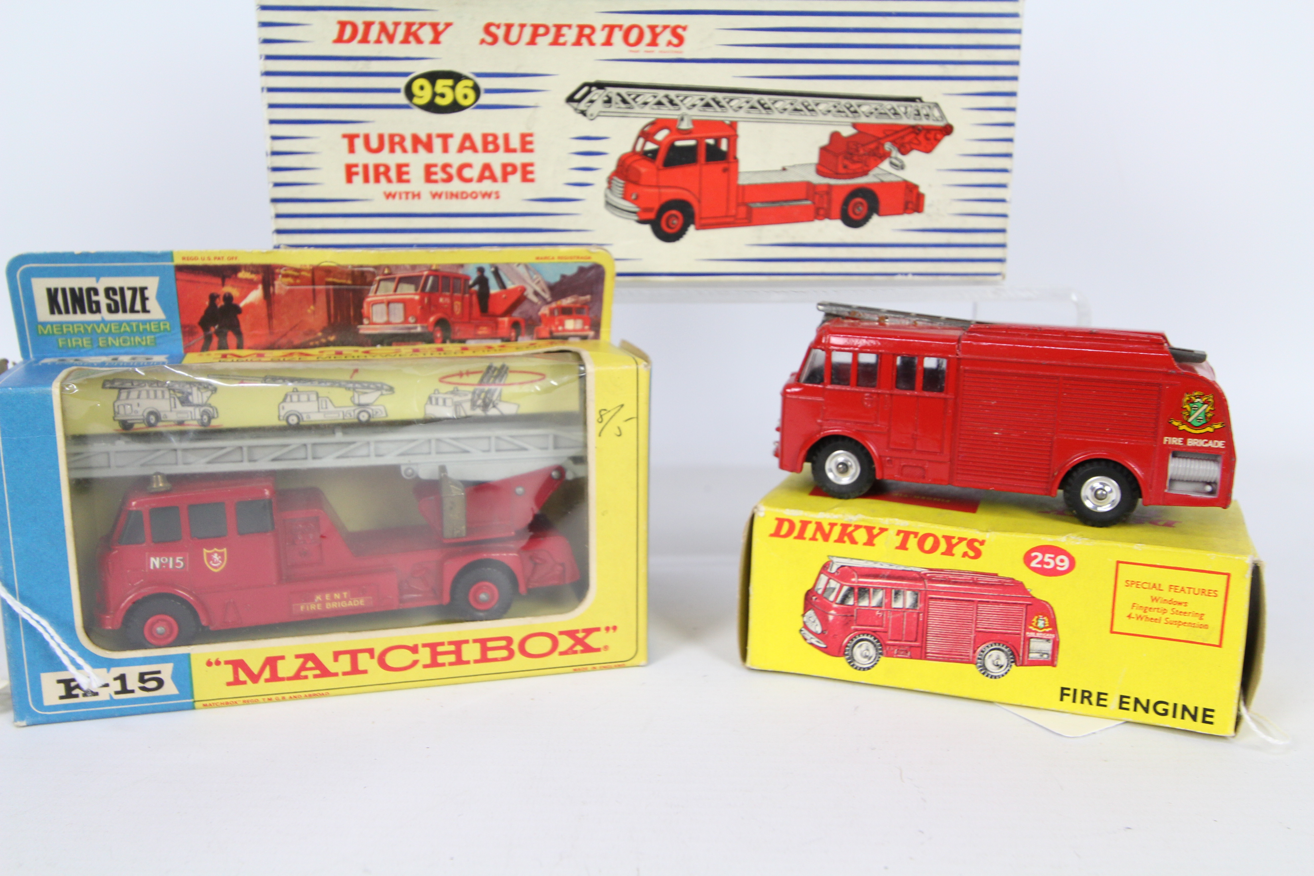 Dinky Toys, Matchbox - Three boxed diecast Fire Appliances. - Image 3 of 3