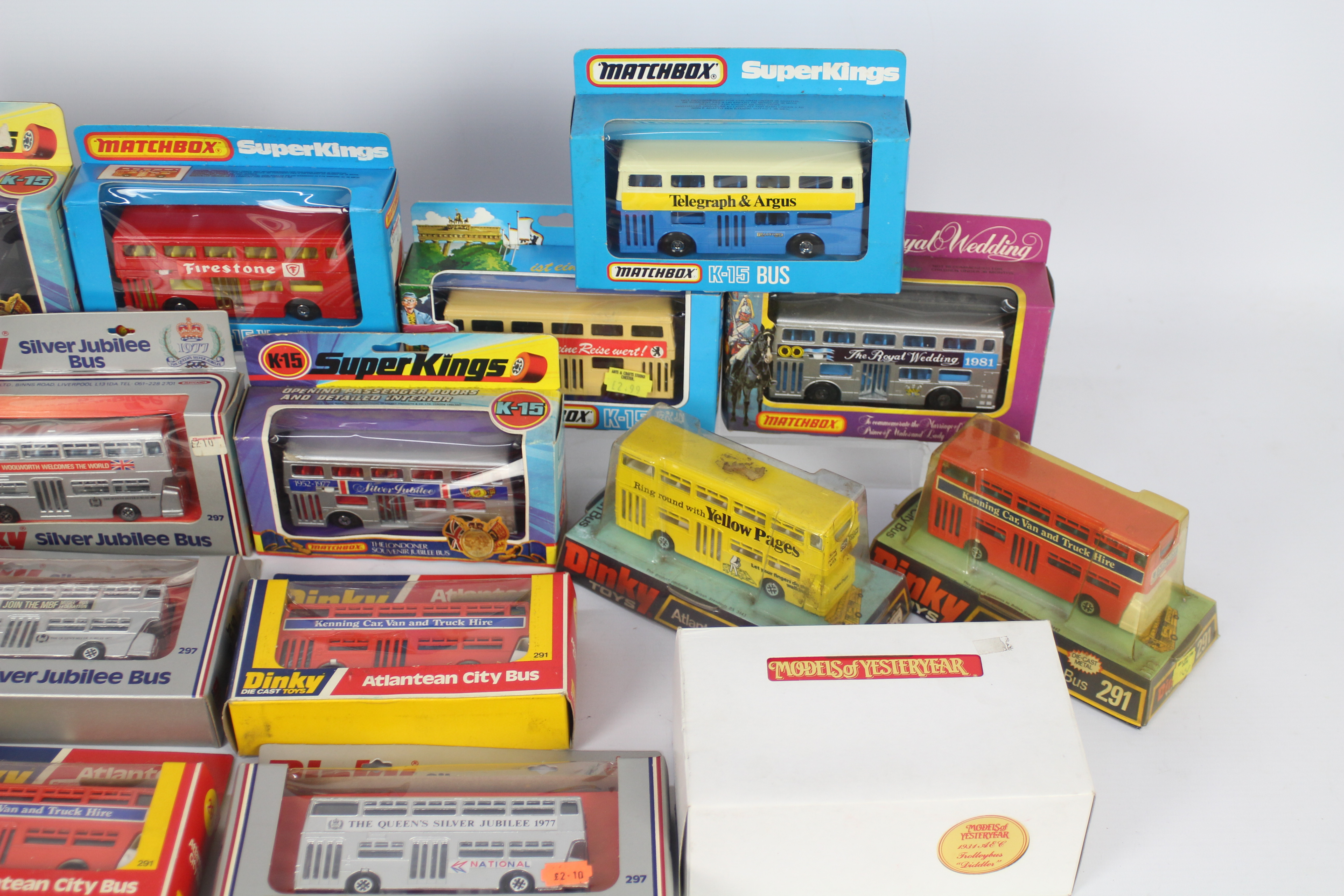 Dinky - Matchbox - 14 x boxed bus models including Dinky # 291 Leyland Atlantean in Kenning livery - Image 3 of 3