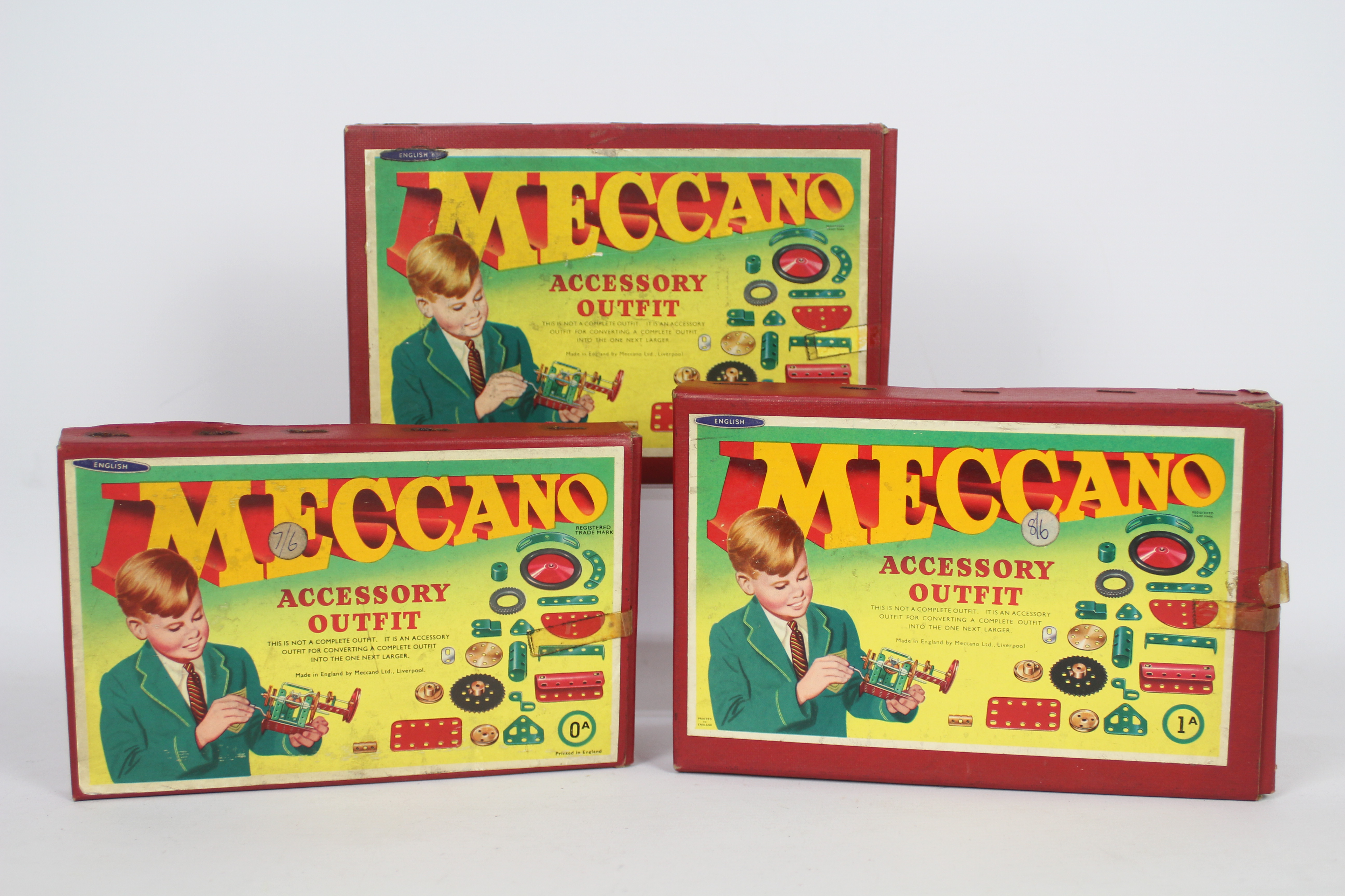 Meccano - 3 x circa 1959 boxed Accessory Outfits, No. 0A and 2 x No 1A. - Image 4 of 7