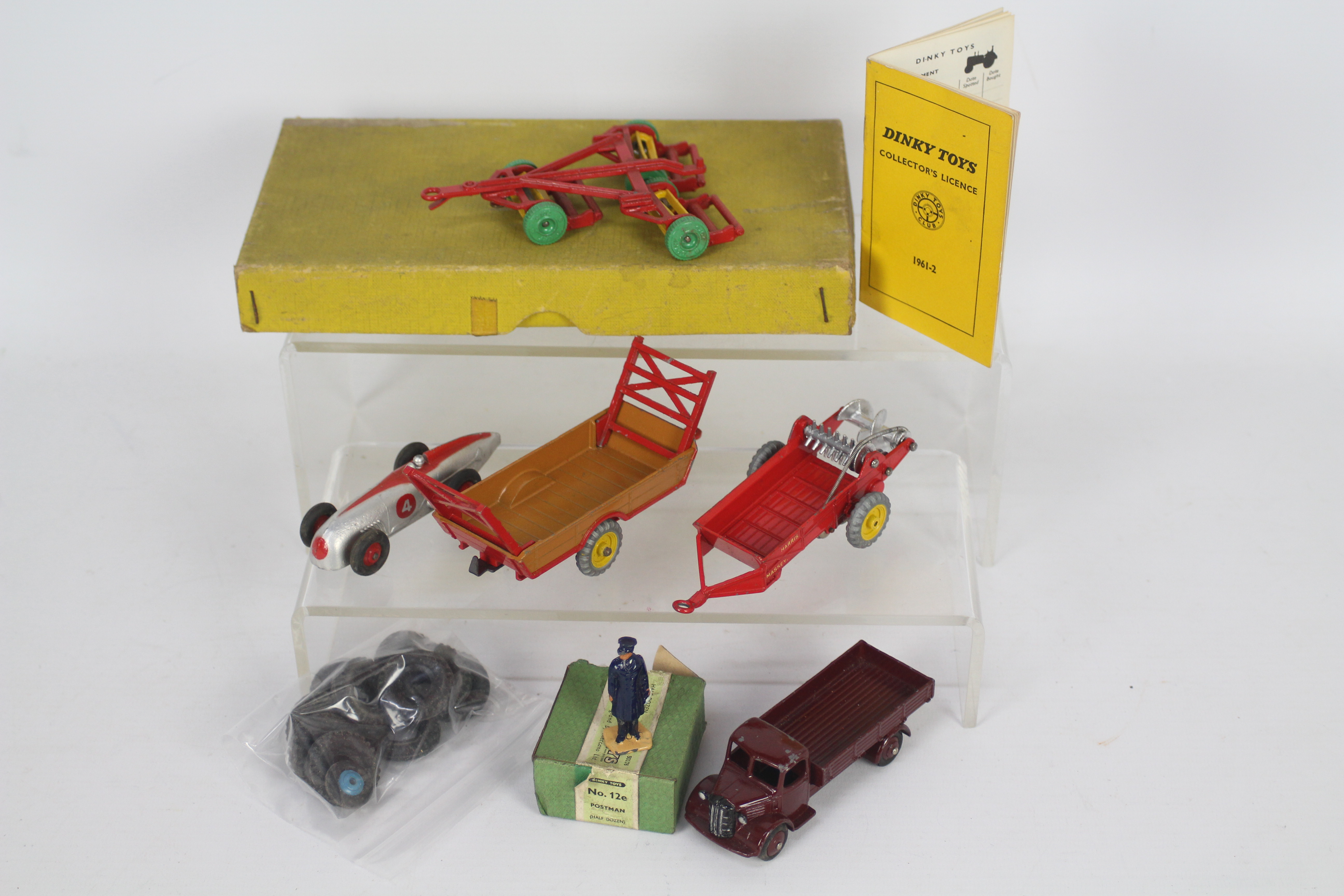 Dinky - A collection of Dinky models including # 220 Racing Car, # 30S Austin Wagon,