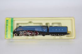 Minitrix - an N gauge locomotive and tender, 4-6-2 Sir Nigel Gresley, op no 4498, blue LNER livery,