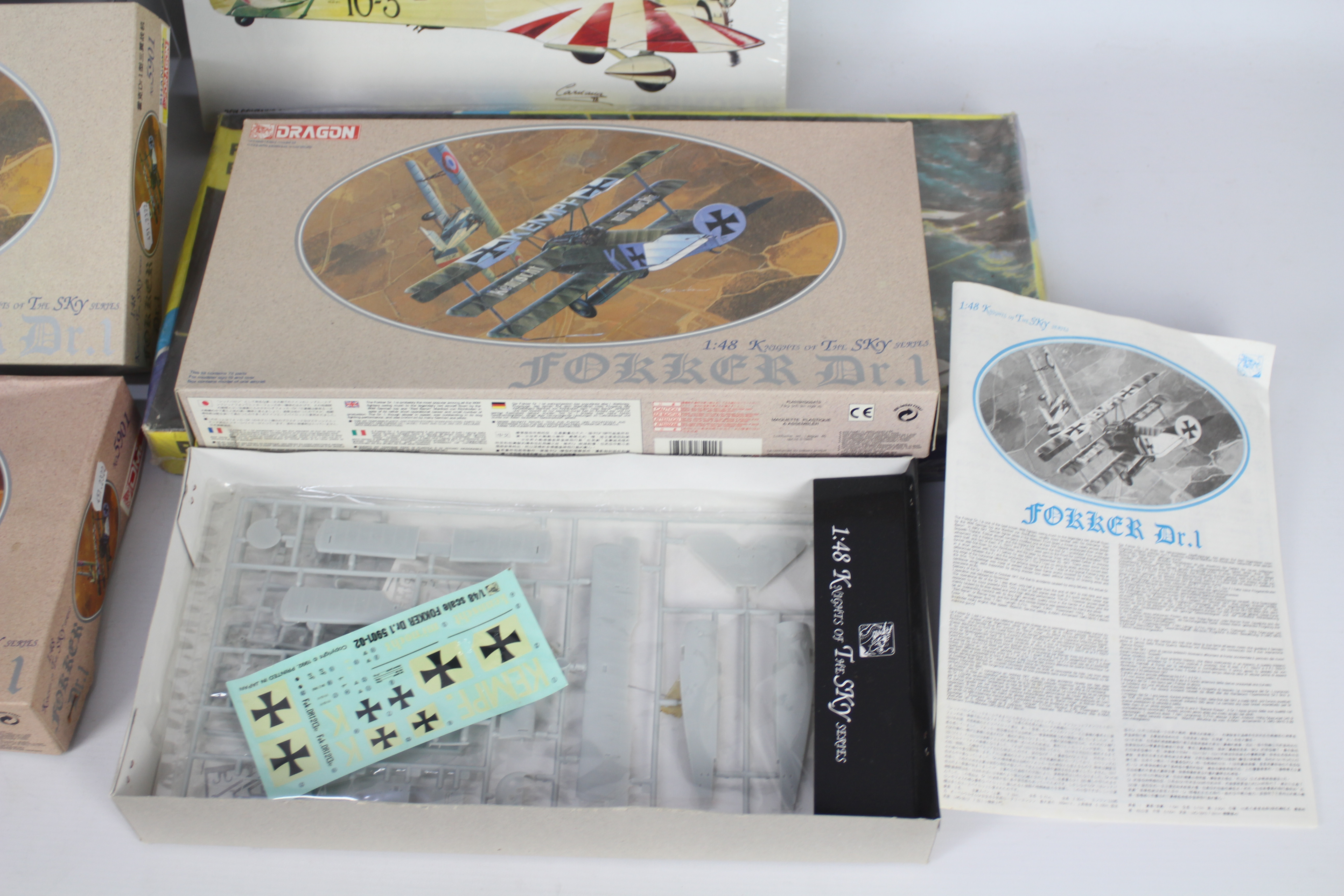 Six Aeroplane model kits comprising three Fokkers (Dragon 5901), - Image 2 of 2