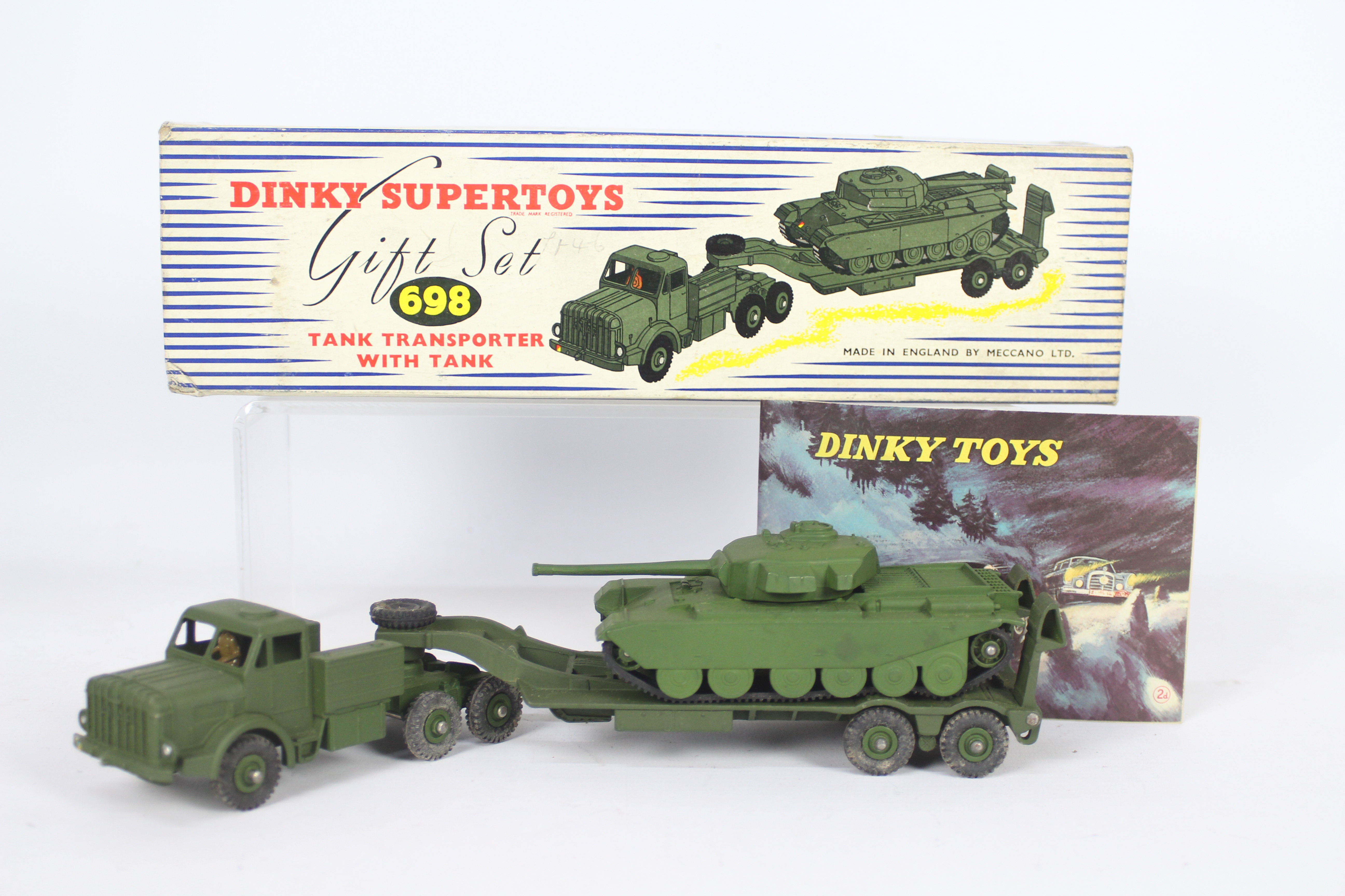 Dinky - A boxed Dinky # 698 Mighty Antar Tank Transporter with Centurion Tank.
