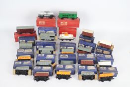 Hornby Dublo - 21 x boxed wagons including # 4675 Chlorine Tank Wagon, # 32068 Saxa Salt Wagon,